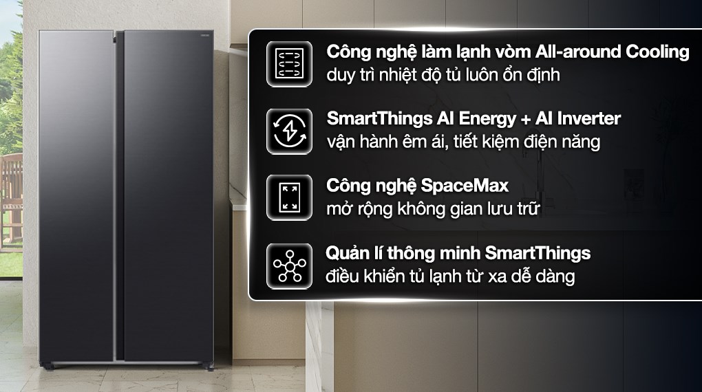 Phòng bếp tiện nghi, sang trọng hơn nhờ tủ lạnh Samsung RS70F65Q3FSV