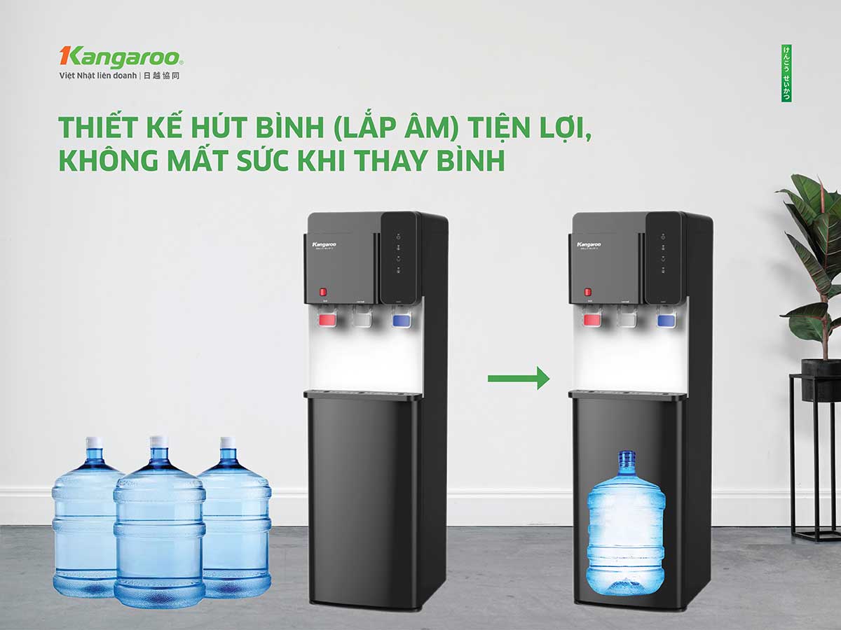 Cây nước nóng lạnh Kangaroo 3 vòi KG699A3 hiện đại, làm nóng nhanh chóng