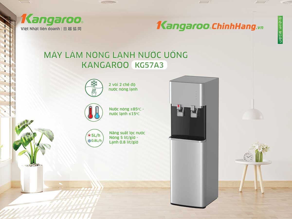 Cây nước nóng lạnh Kangaroo 2 vòi KG57A3 đỉnh cao công nghệ, ấn tượng từ mọi góc nhìn