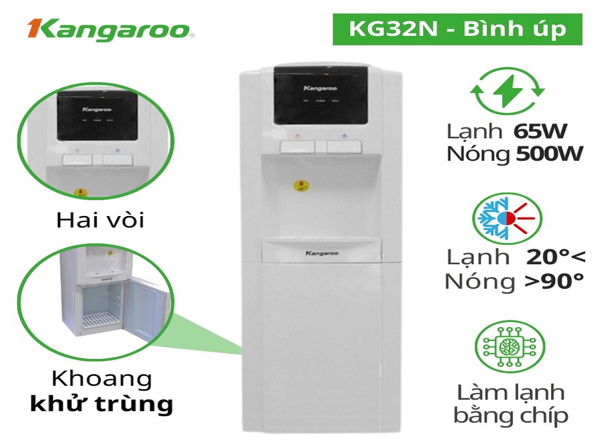 Cây nước nóng lạnh Kangaroo 2 vòi KG32N sự lựa chọn thông minh cho cuộc sống tiện nghi