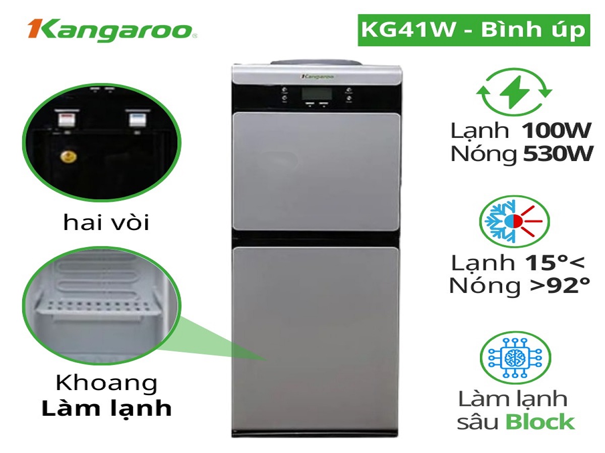 Cây nước nóng lạnh Kangaroo 2 vòi KG41W sự lựa chọn tuyệt vời cho mọi không gian sống