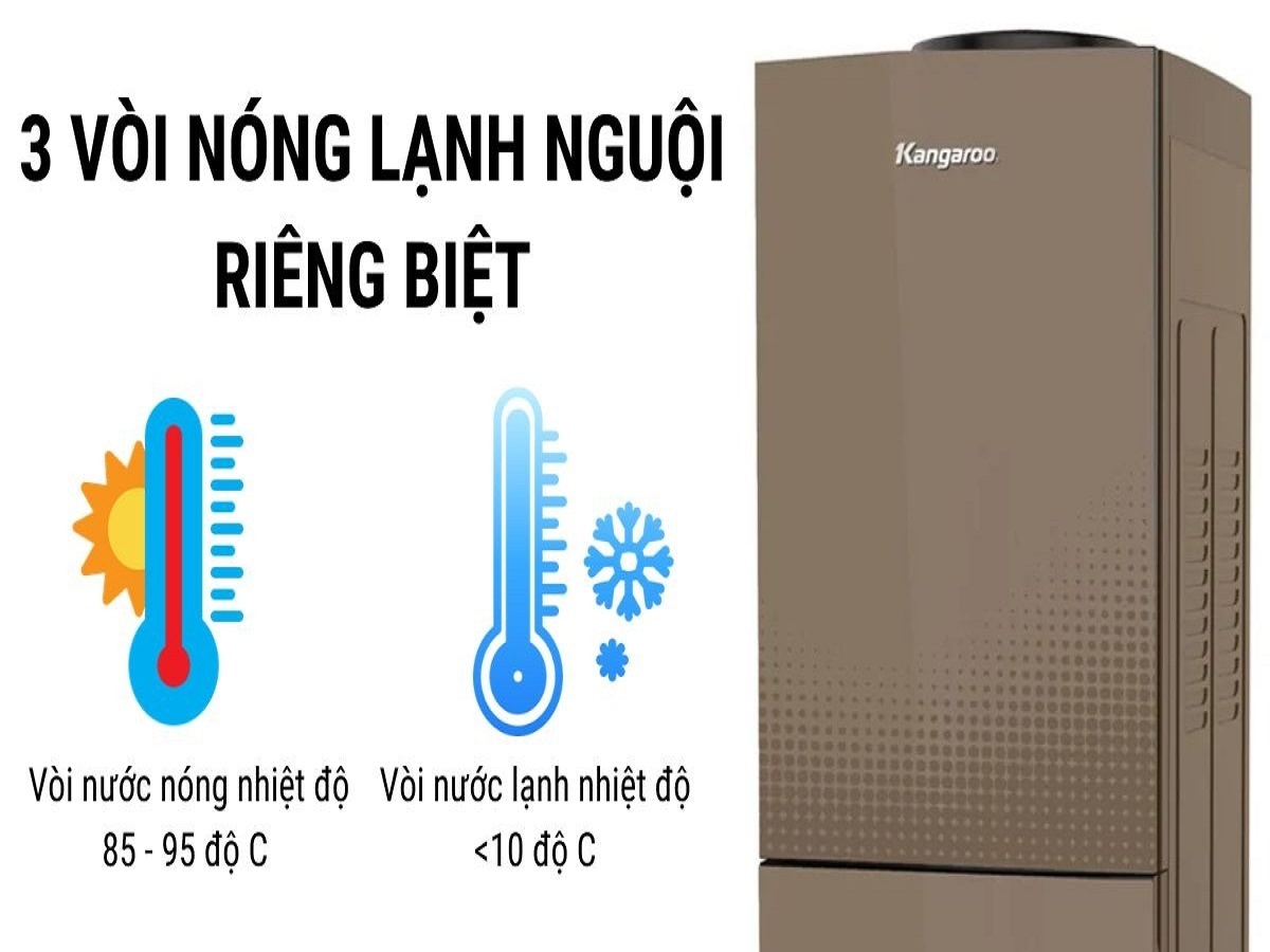 Cây nước nóng lạnh Kangaroo 3 vòi KG58A3 đỉnh cao công nghệ cho cuộc sống tiện nghi