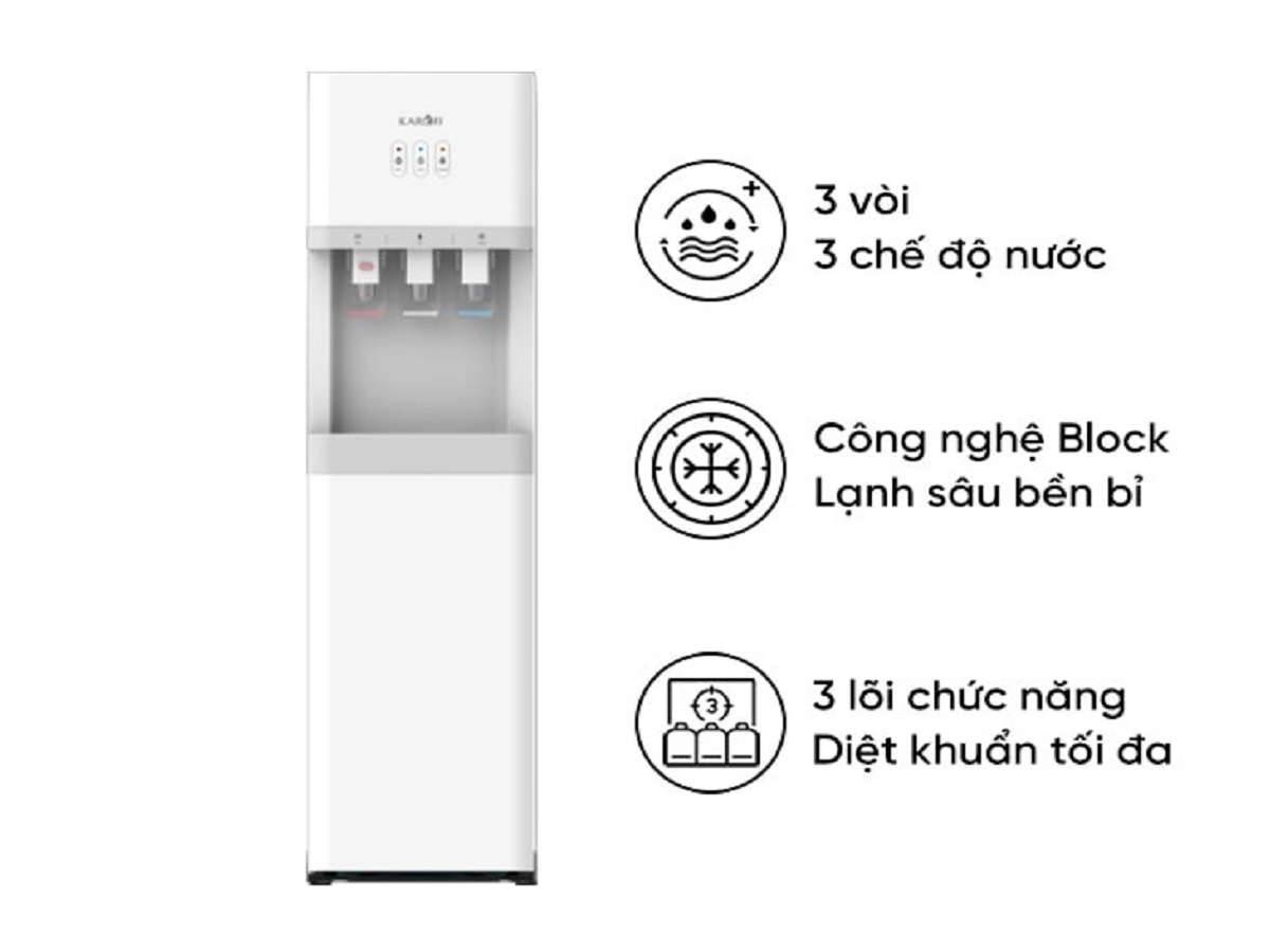 Cây nước nóng lạnh nguội Karofi 3 vòi HCV209 giải pháp toàn diện cho cuộc sống hiện đại