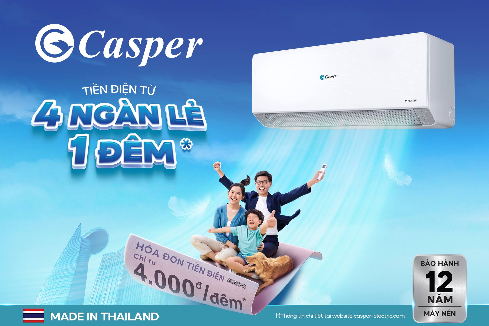 Đánh giá điều hòa Casper inverter 1 chiều 12000btu QC-12IU36A có tiết kiệm điện tốt không?