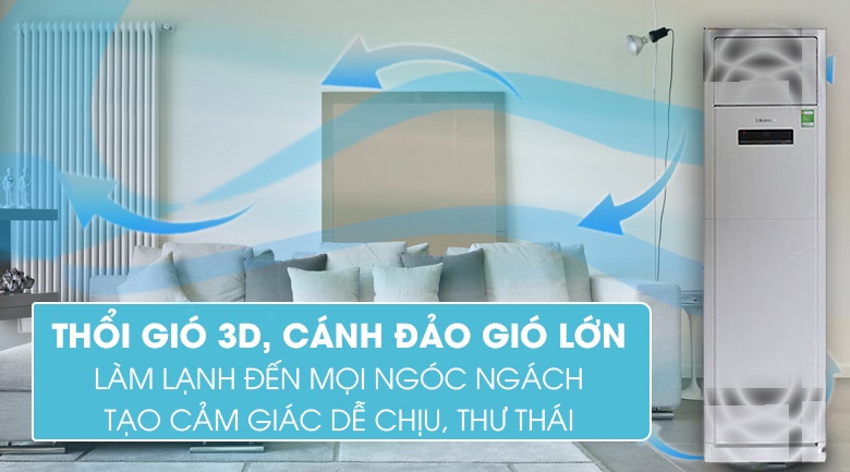 Khám phá công nghệ Real Cool đỉnh cao trên điều hòa cây Gree 48000btu GVC48ATXL-M3NTD4A
