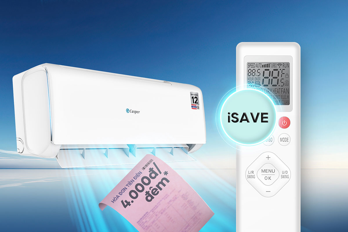 Điều hòa Casper 12000btu QC-12IU36A giá chưa tới 6 triệu nhưng lại có trang bị cực xịn