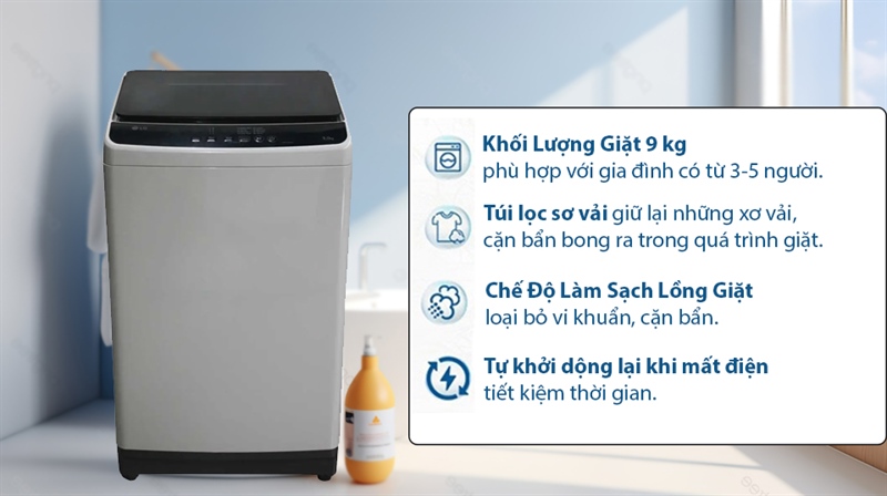 TOP 3 máy giặt LG 9Kg đáng mua nhất 2025 - Giặt sạch, tiết kiệm và hiện đại