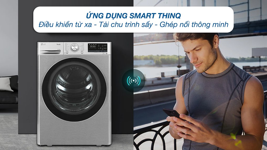 Máy sấy quần áo LG 10.5kg inverter DVHP50P thiết kế sang trọng, công nghệ hiện đại