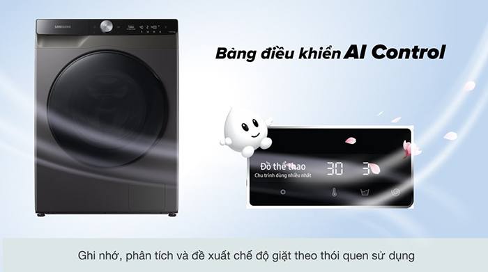 Khám phá các công nghệ AI nổi bật trên máy giặt Samsung 9Kg WW90TP44DSB/SV 