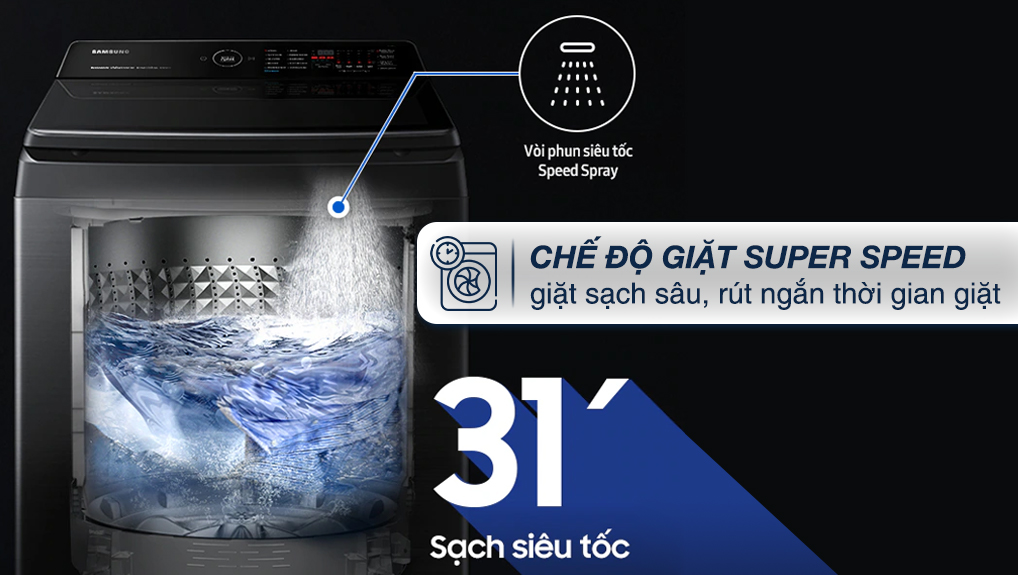 Khám phá các tiện ích nổi bật giúp nâng cao hiệu quả giặt sạch của máy giặt Samsung 12kg WA12CG5745BV/SV