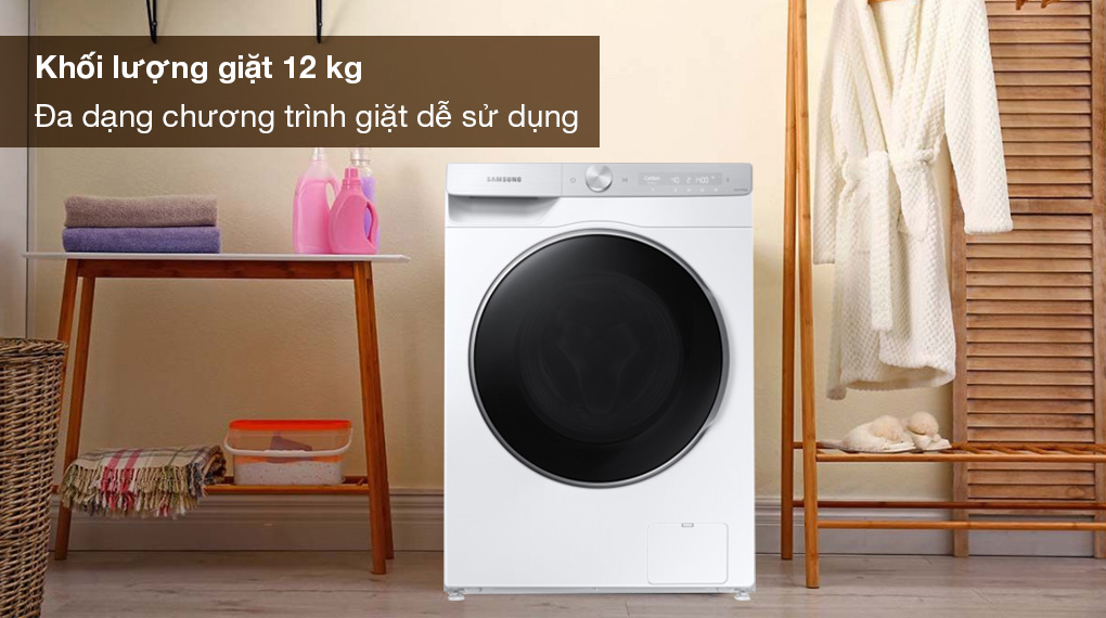 Tiết kiệm thời gian và năng lượng với máy giặt Samsung 12Kg WW12CGP44DSH/SV