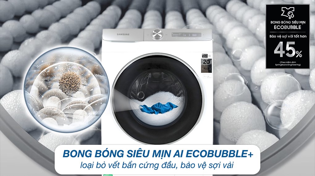 Tiết kiệm thời gian và năng lượng với máy giặt Samsung 12Kg WW12CGP44DSH/SV