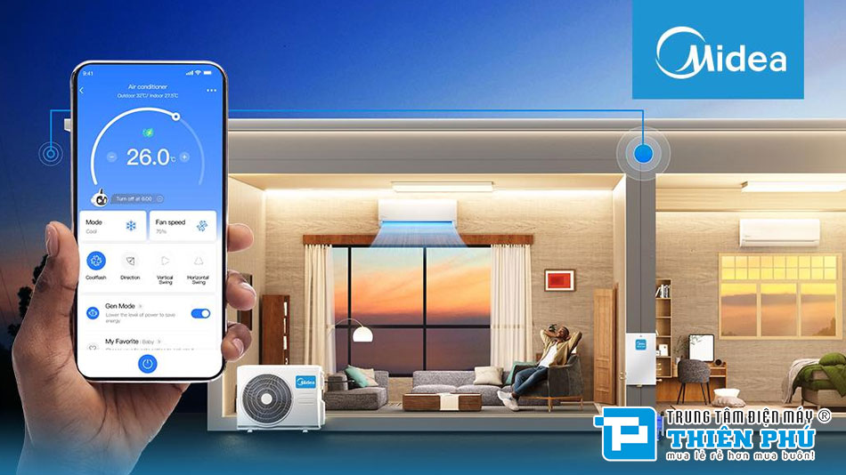 Điều Hòa Midea 24000Btu 2 Chiều Inverter MSAFDU-24HRFN8