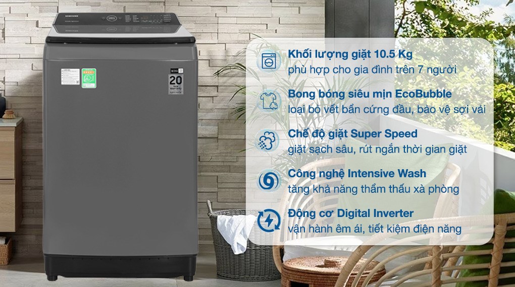 Loạt máy giặt samsung inverter bền bỉ, tiết kiệm đang mua nhất 2025