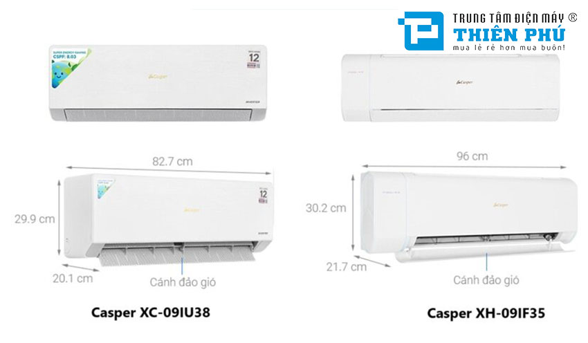 So sánh điều hòa Casper XC-09IU38 và XH-09IF35, cùng là dòng máy cao cấp thì nên mua loại nào?