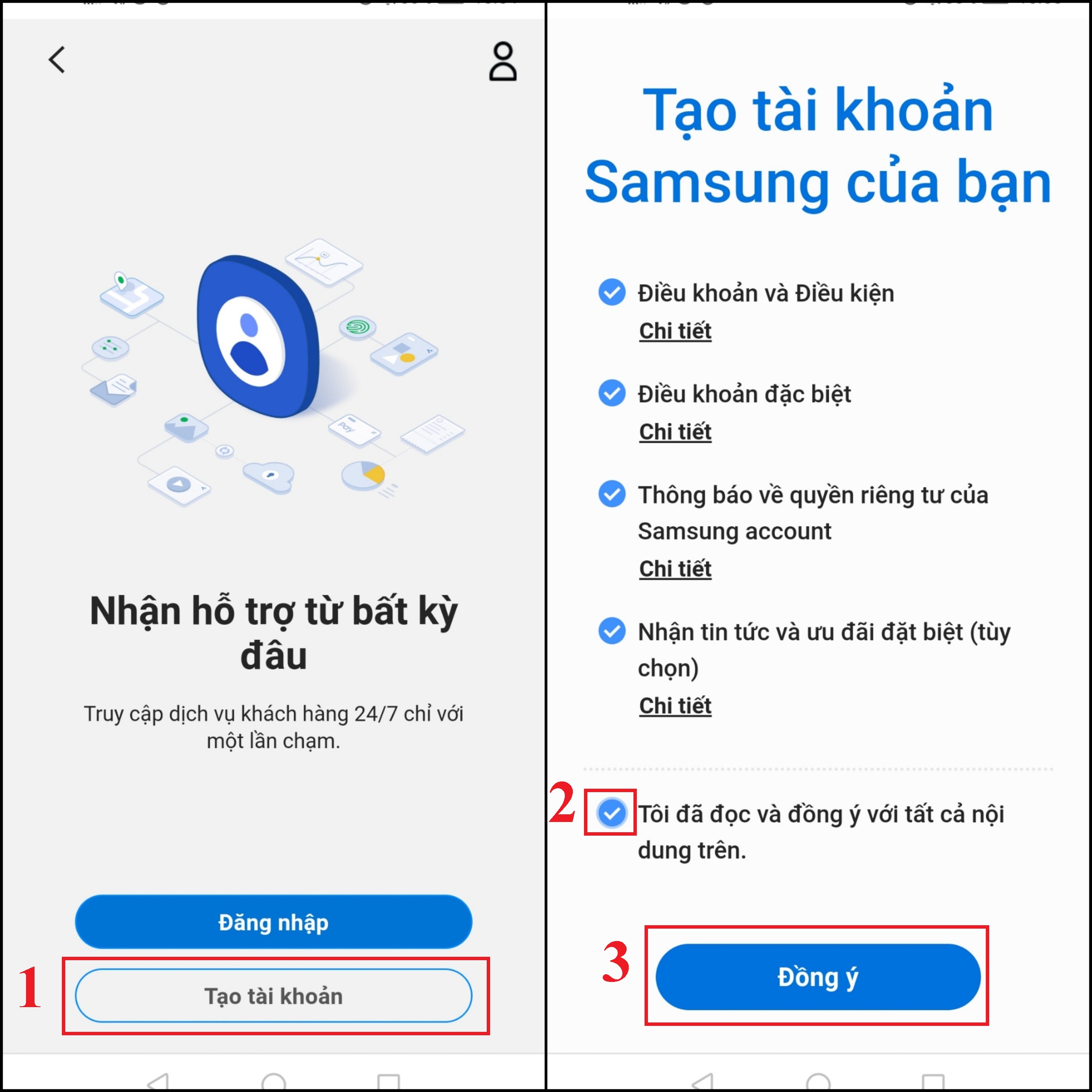 Hướng dẫn tạo tài khoản Samsung Account để đăng nhập trên tivi Samsung mới