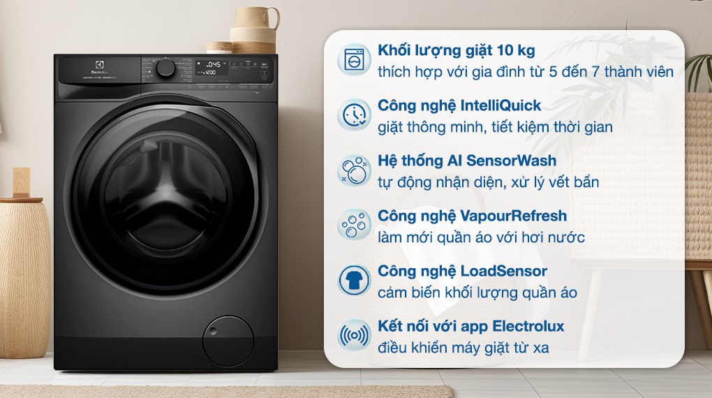 Có gì đặc biệt trên máy giặt electrolux 10Kg EWF1043R7SC khiến ai cũng muốn sử dụng 