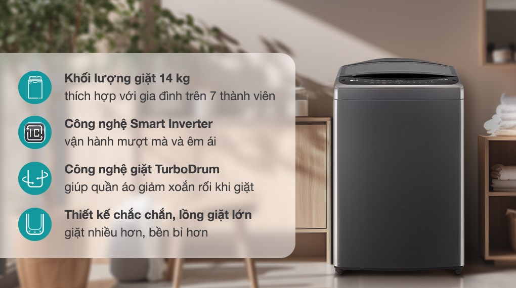 Những chiếc máy giặt LG lồng đứng được dùng phổ biến ở mọi gia đình 