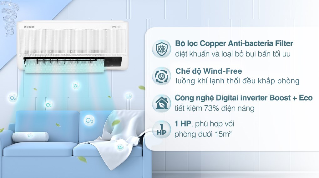 Tìm hiểu chi tiết về điều hòa Samsung 12000btu inverter 1 chiều AR13DYHZAWKNSV