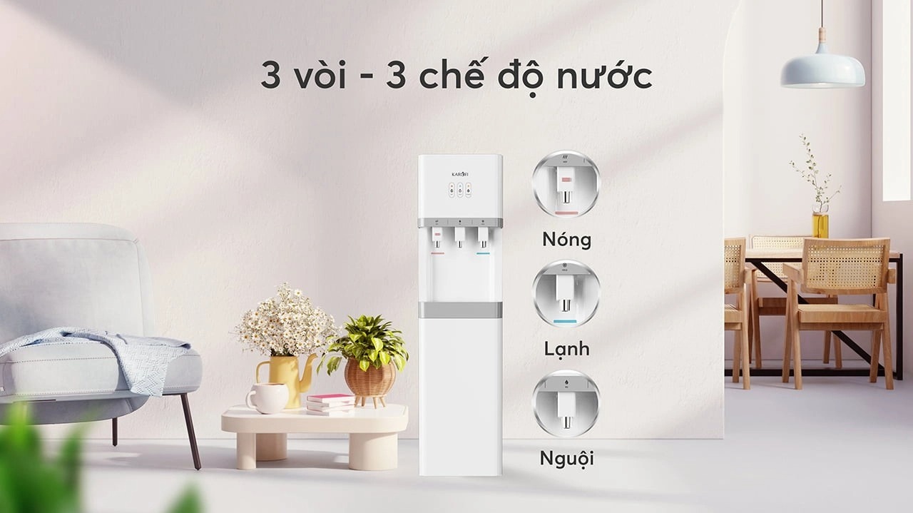 Cây nước nóng lạnh Karofi 3 vòi HCV208 giải pháp toàn diện cho nhu cầu nước sinh hoạt