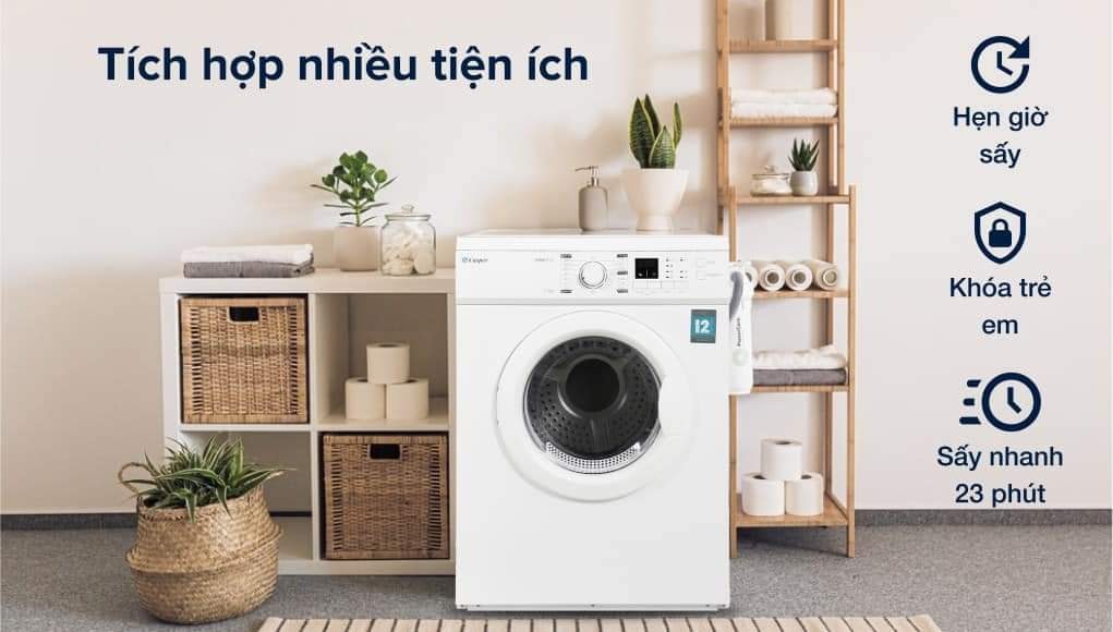 Ưu điểm nổi bật của máy sấy quần áo Casper thông hơi TD-72VWD