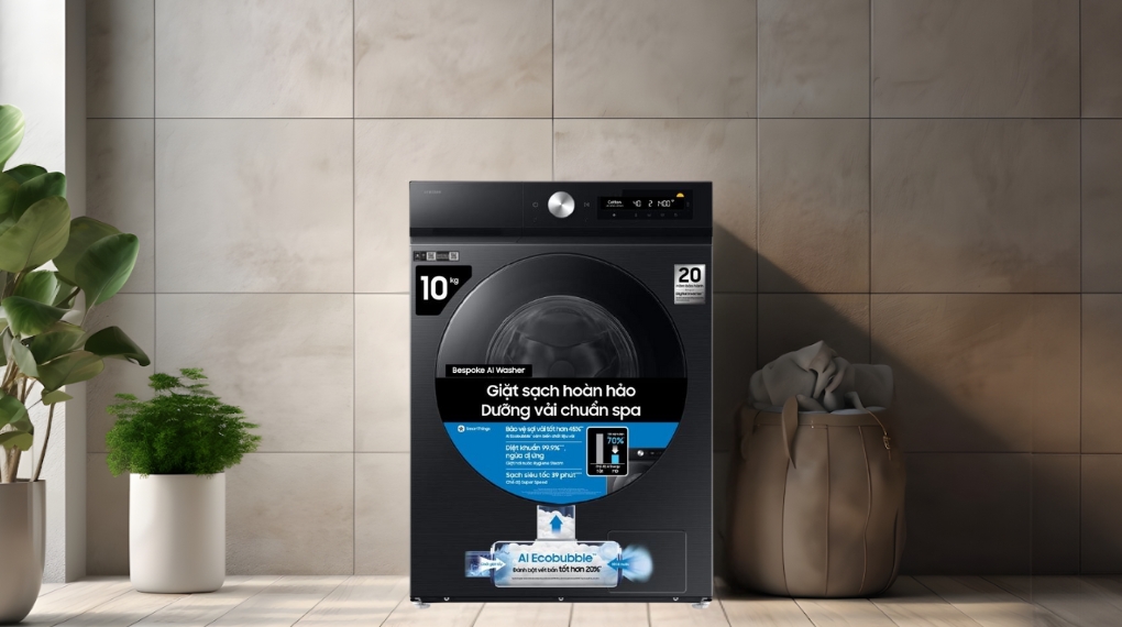 Đánh giá ưu, nhược điểm trên  máy giặt samsung 10kg WW10DB7U34GBSV mới ra mắt 