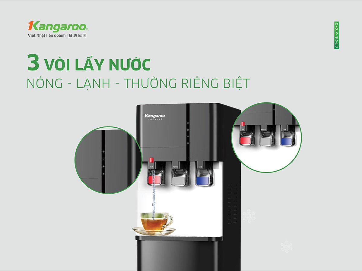 Cây nước nóng lạnh Kangaroo 3 vòi KG699A3 sự kết hợp hoàn hảo giữa công nghệ và thực tế