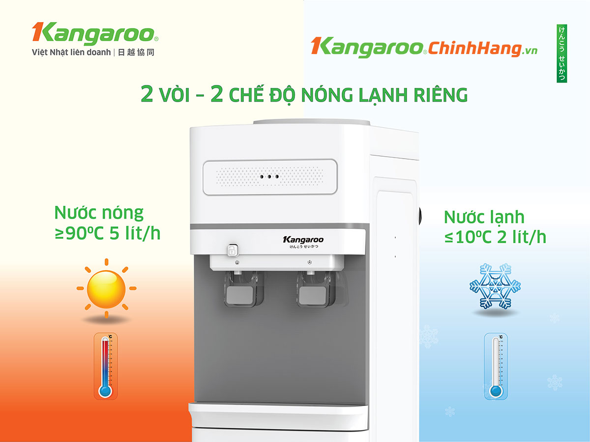 Khám phá chi tiết cây nước nóng lạnh Kangaroo 2 vòi KG36A2 cây nước 2 chế độ dành cho cuộc sống hiện đại