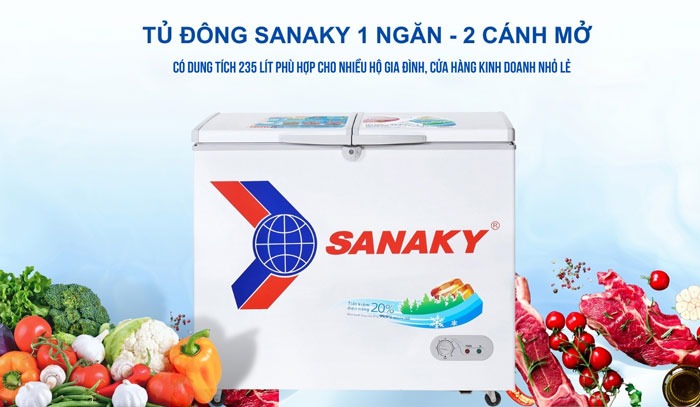 Tủ đông Sanaky 1 ngăn VH-2899A1, lựa chọn giúp đem lại cho bạn thực phẩm tươi ngon hơn
