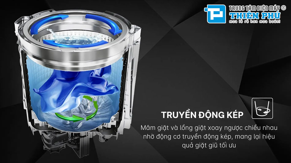 Máy giặt Aqua inverter AWM11-BSR1K(BU) giải pháp giặt giũ thông minh, tiết kiệm điện năng
