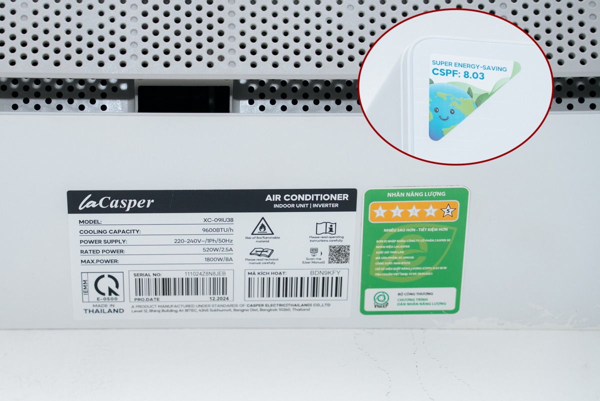Những đặc điểm nổi bật về điều hòa Casper 9000btu inverter XC-09IU38 cần nắm rõ khi mua