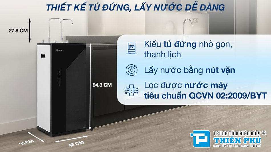 Thiết kế dạng tủ đứng sang trọng, nâng tầm không gian sống