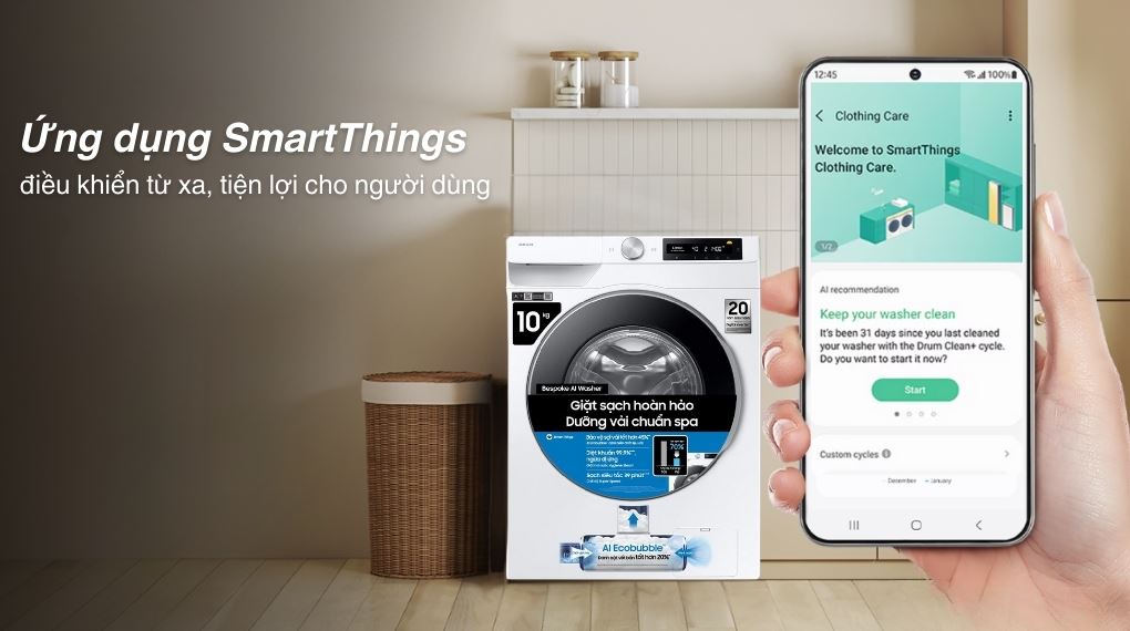 Máy giặt samsung 10kg WW10DG6U34LESV - Đỉnh cao giặt sạch, tiết kiệm và êm ái mỗi ngày
