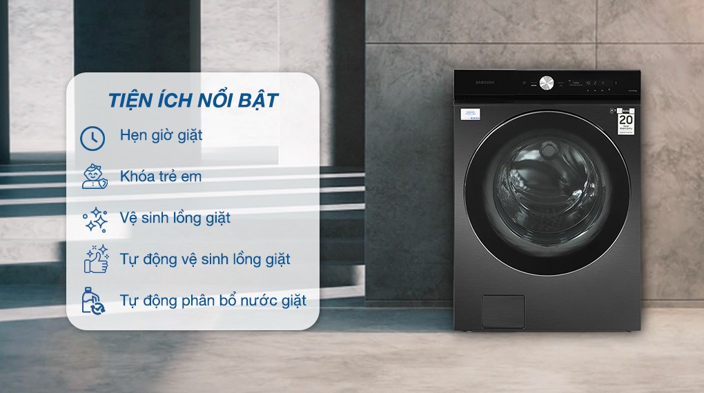Máy giặt samsung 10kg WW10DB7U34GBSV mới ra mắt 2025 có gì đặc biệt