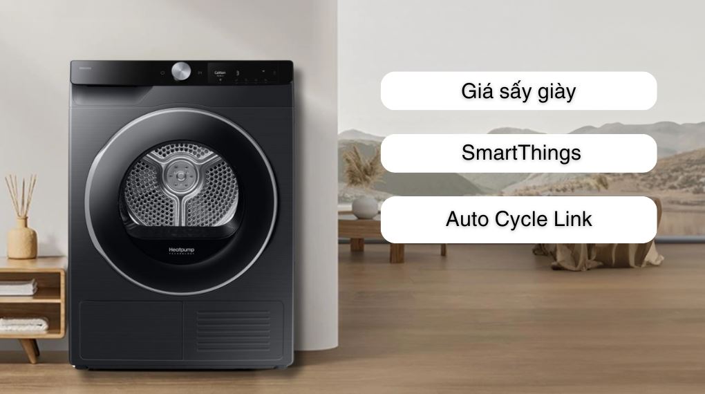 Máy sấy quần áo Samsung bơm nhiệt DV90T6240LB/SV trải nghiệm hiện đại và tinh tế