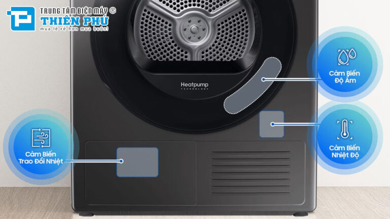 Máy sấy quần áo Samsung bơm nhiệt DV90T6240LB/SV trải nghiệm hiện đại và tinh tế