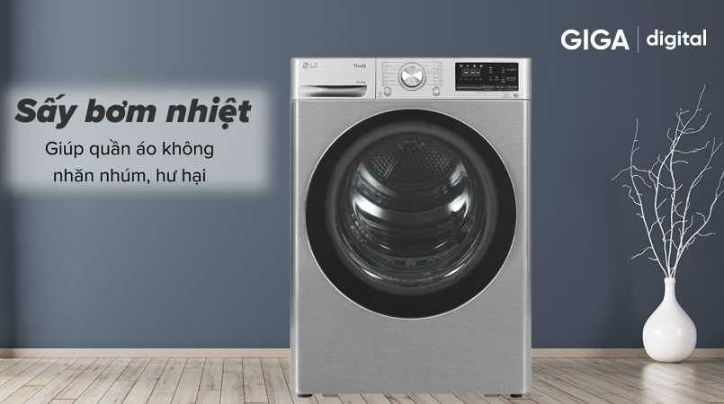 Khô nhanh – Mềm mịn – Bền bỉ  với máy sấy quần áo LG bơm nhiệt DVHP50P 