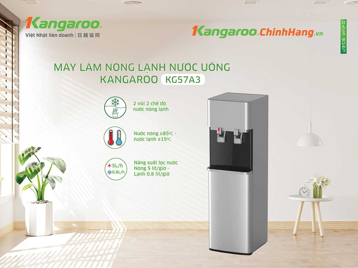 Cây nước nóng lạnh Kangaroo 2 vòi KG57A3 giải pháp tối ưu cho nguồn nước tiện nghi và hiện đại