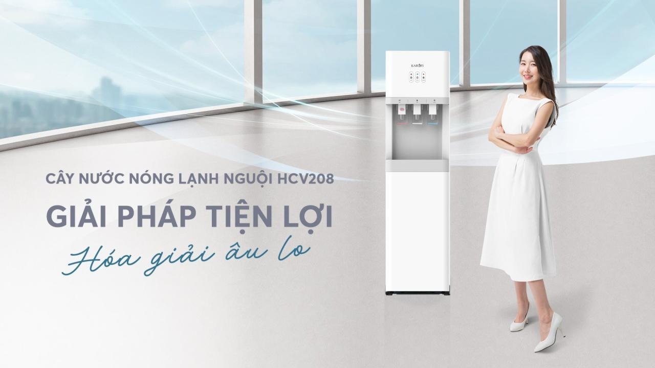 Cây nước nóng lạnh Karofi 3 vòi HCV208 đỉnh cao công nghệ, thiết kế thời thượng