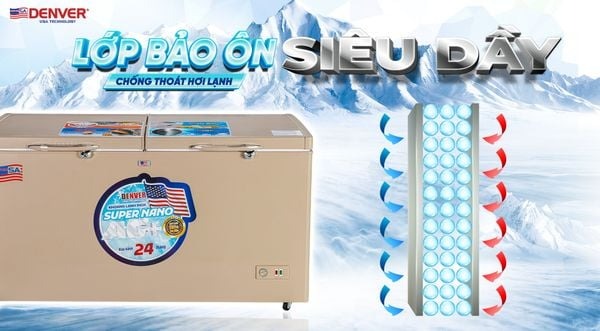 Tủ đông Denver Inverter 400 lít AS 588HDI giải pháp bảo quản thực phẩm hiện đại cho gia đình bạn