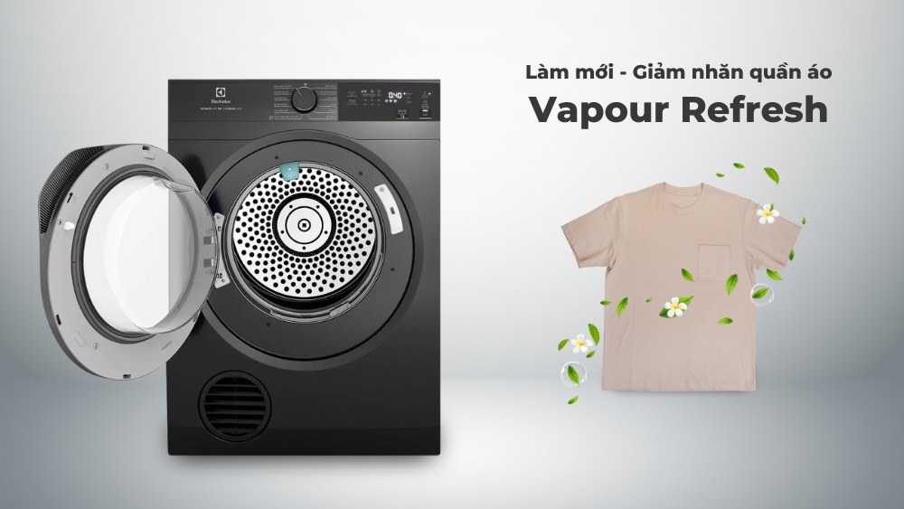 3 điểm nhấn đáng chú ý của máy sấy quần áo Electrolux thông hơi EDS904H3WC 