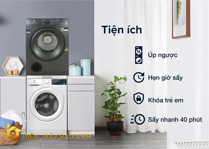 Các tính năng và tiện ích có trong máy sấy quần áo Electrolux 9kg EDV904N3SC
