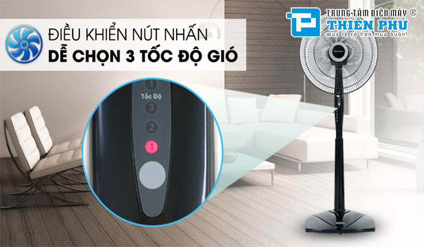 Quạt Cây Sharp PJ-S40RV-DG Có Điều Khiển