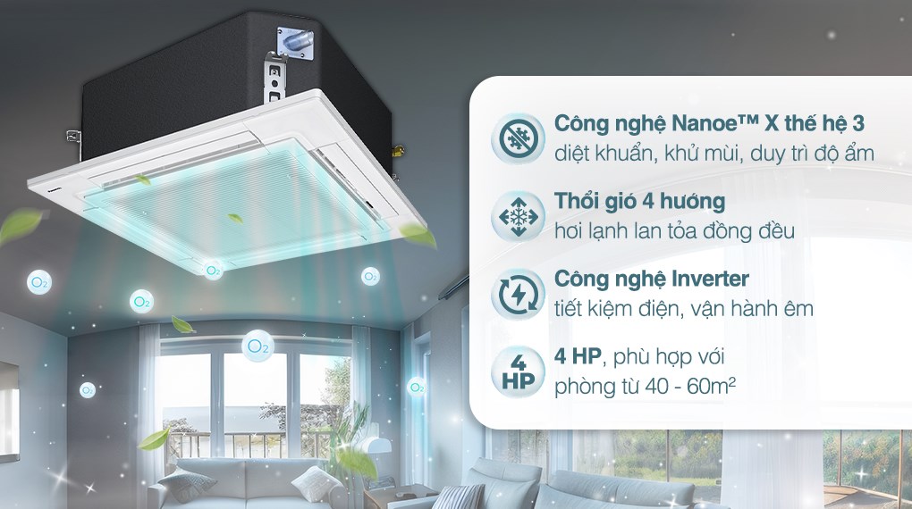Trải nghiệm không gian mát lạnh với điều hòa âm trần Panasonic inverter 34000btu S-3448PU3HA/U-34PRH1H5