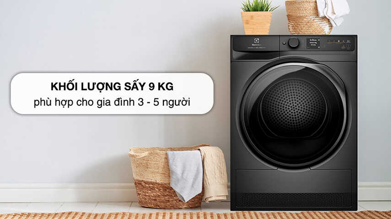 6 ưu điểm vượt trội trên máy sấy quần áo Electrolux inverter 9Kg EDH902R9SC