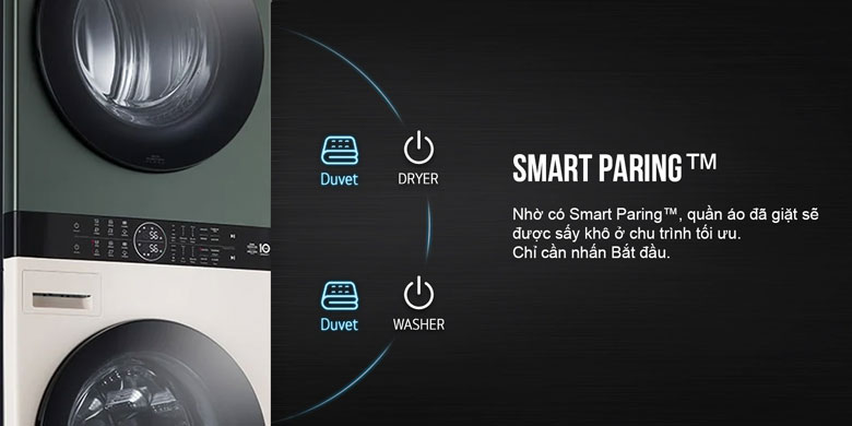 Tháp giặt sấy LG WT2116SHEG giải pháp giặt sấy tối ưu cho mọi gia đình