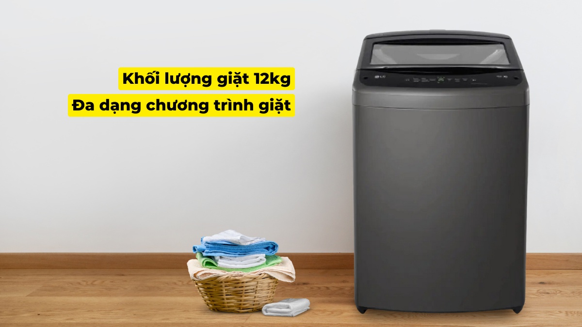 Máy giặt 12kg LG T2512VBTB và samsung WA12CG5886BV/SV- Máy giặt 12kg nào đáng mua năm 2025?