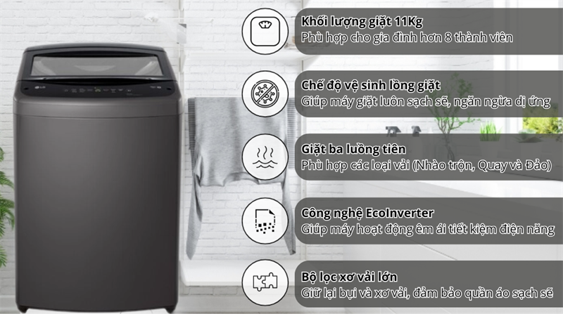 Gợi ý 5 chiếc máy giặt LG giá rẻ dưới  8 triệu được bán chạy nhất 2025