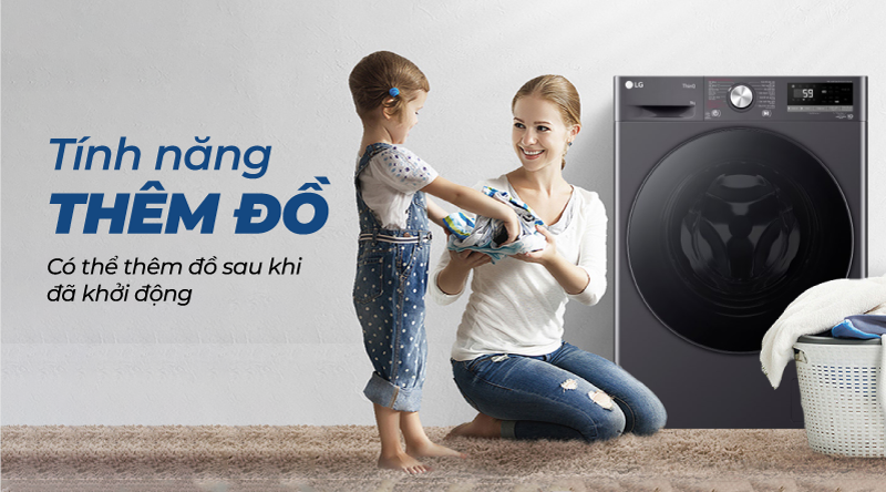 Máy giặt LG 12kg FV1412S3BA chuẩn 5 sao cho gia đình đông người