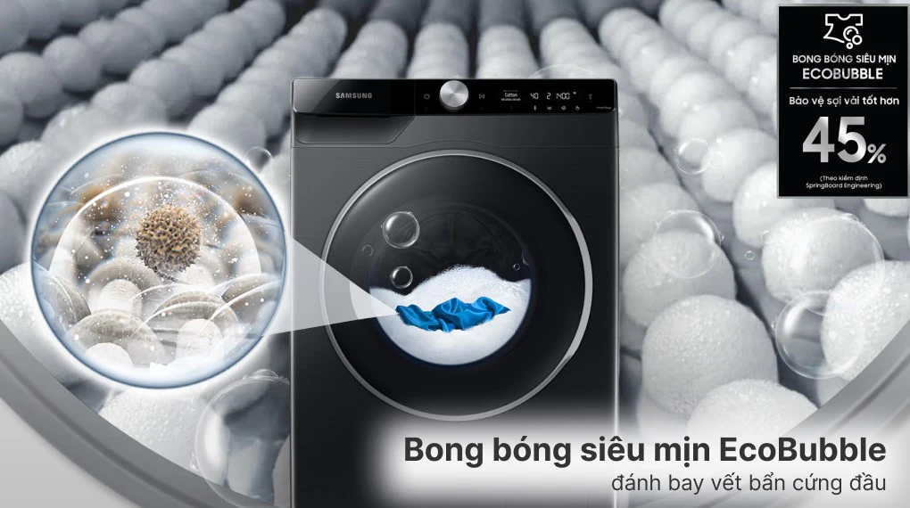 Mạnh mẽ bên trong, tinh tế bên ngoài với máy giặt samsung 9Kg WW90TP44DSB/SV